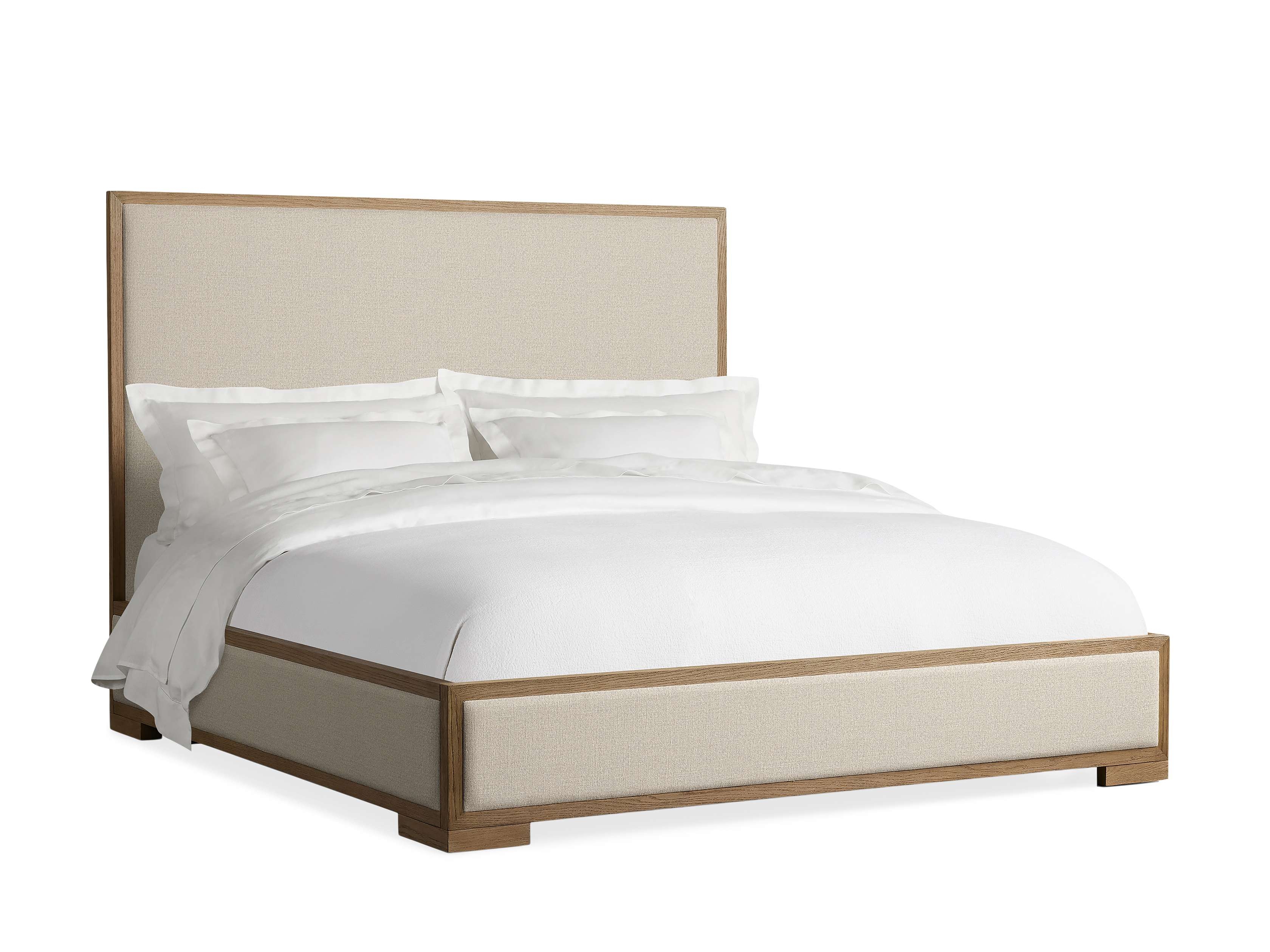 Darien Panel Bed with Low Footboard in Upholstered 60" King None  Cushing Frost/Fawn - Image 0