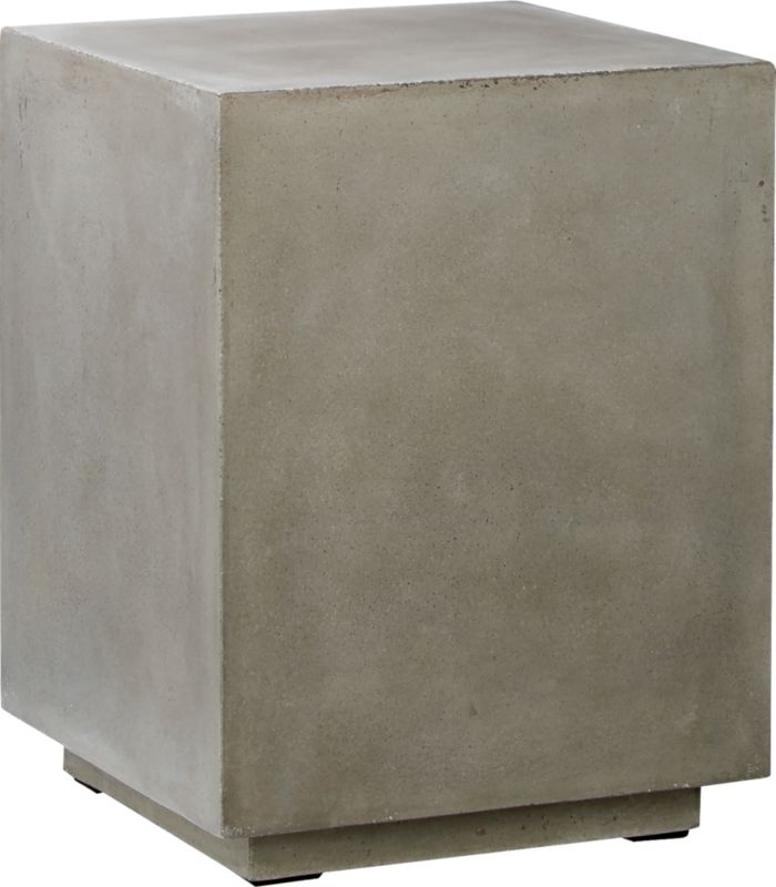 Matter Grey Cement Square Side Table - Image 2