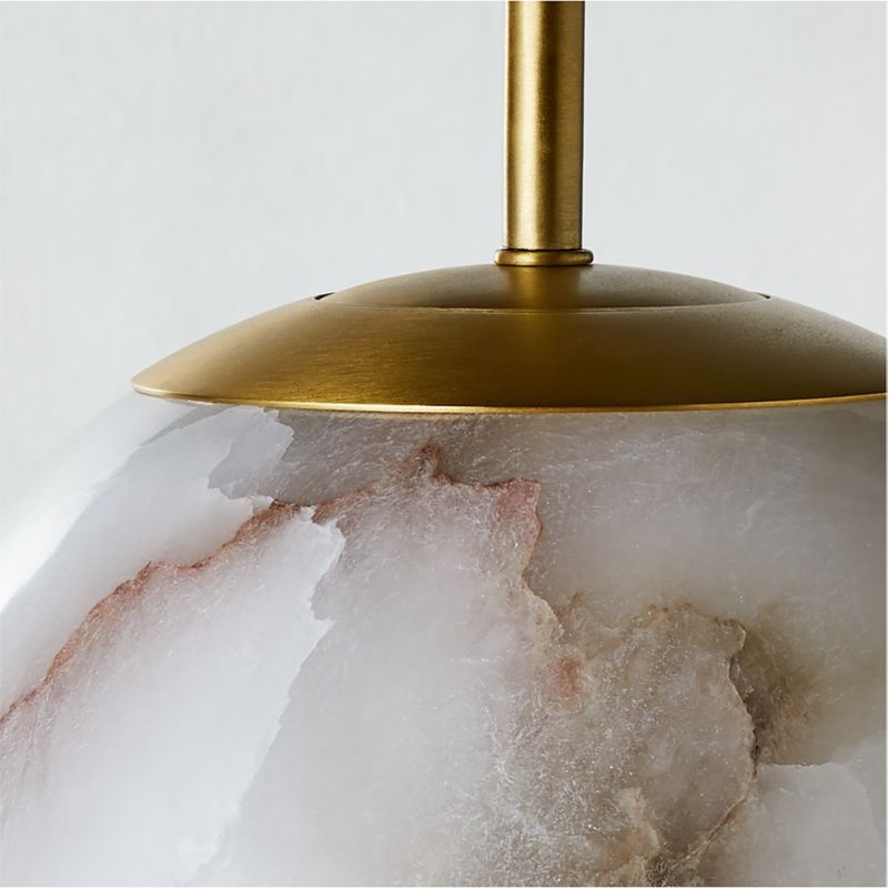 Savina Alabaster and Brass Pendant Light - Thumbnail 5