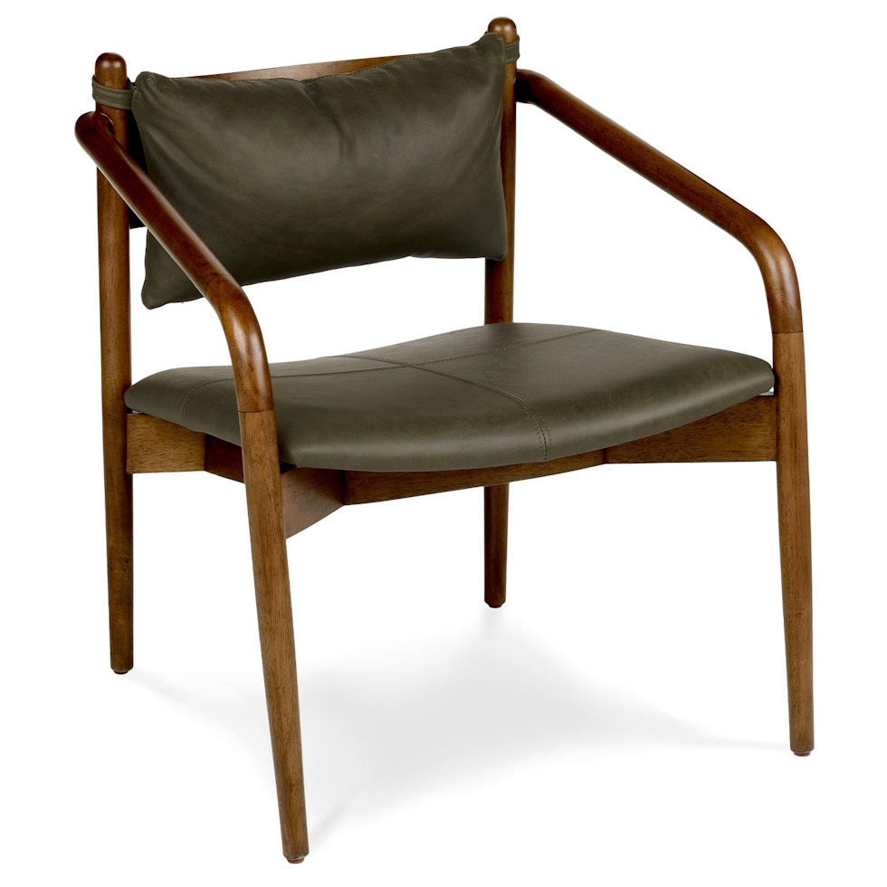 Lento 25" Leather Lounge Chair - Charme Green - Image 0