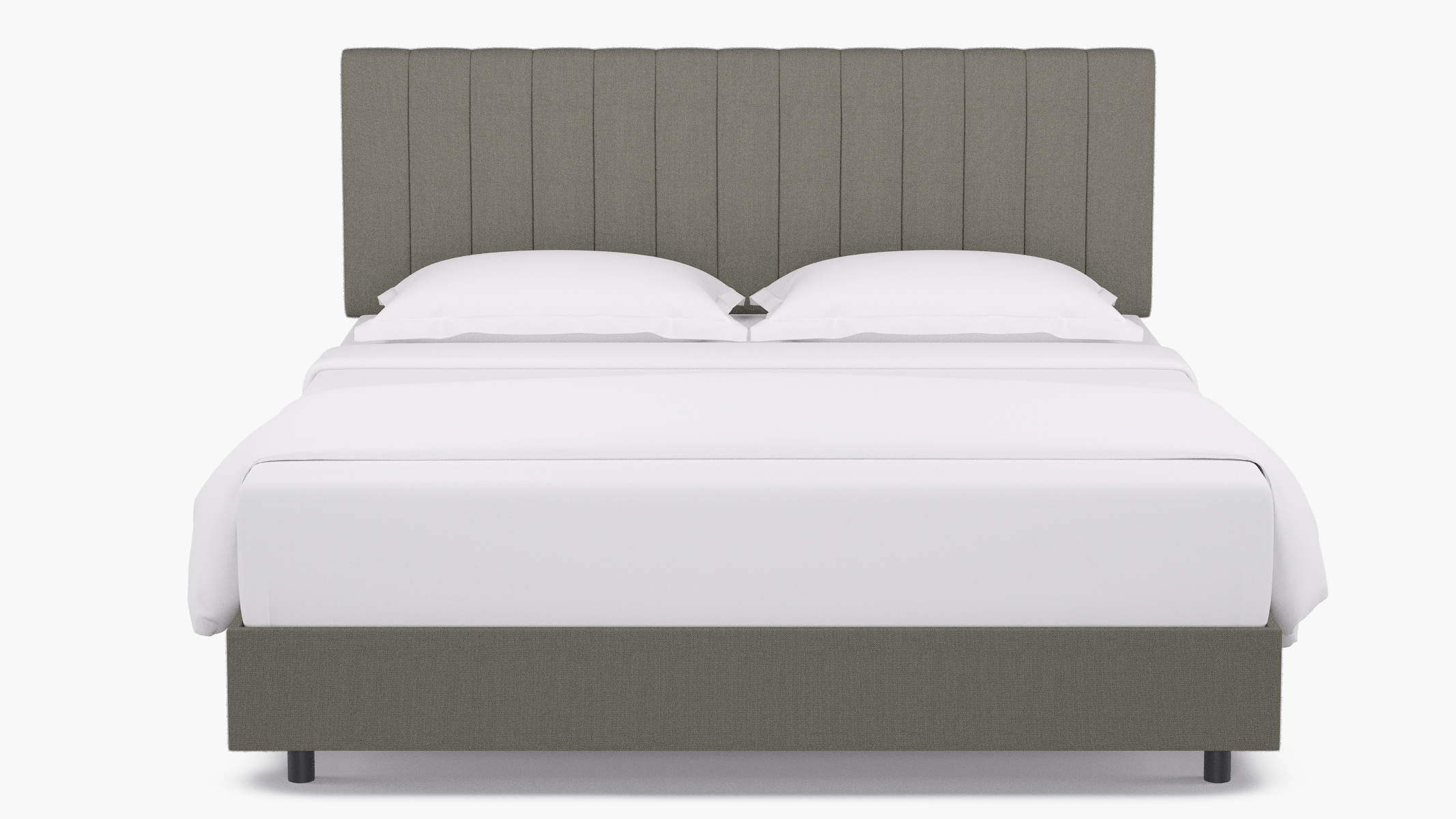 Channel Tufted Bed, Putty Everyday Linen, King - Image 0