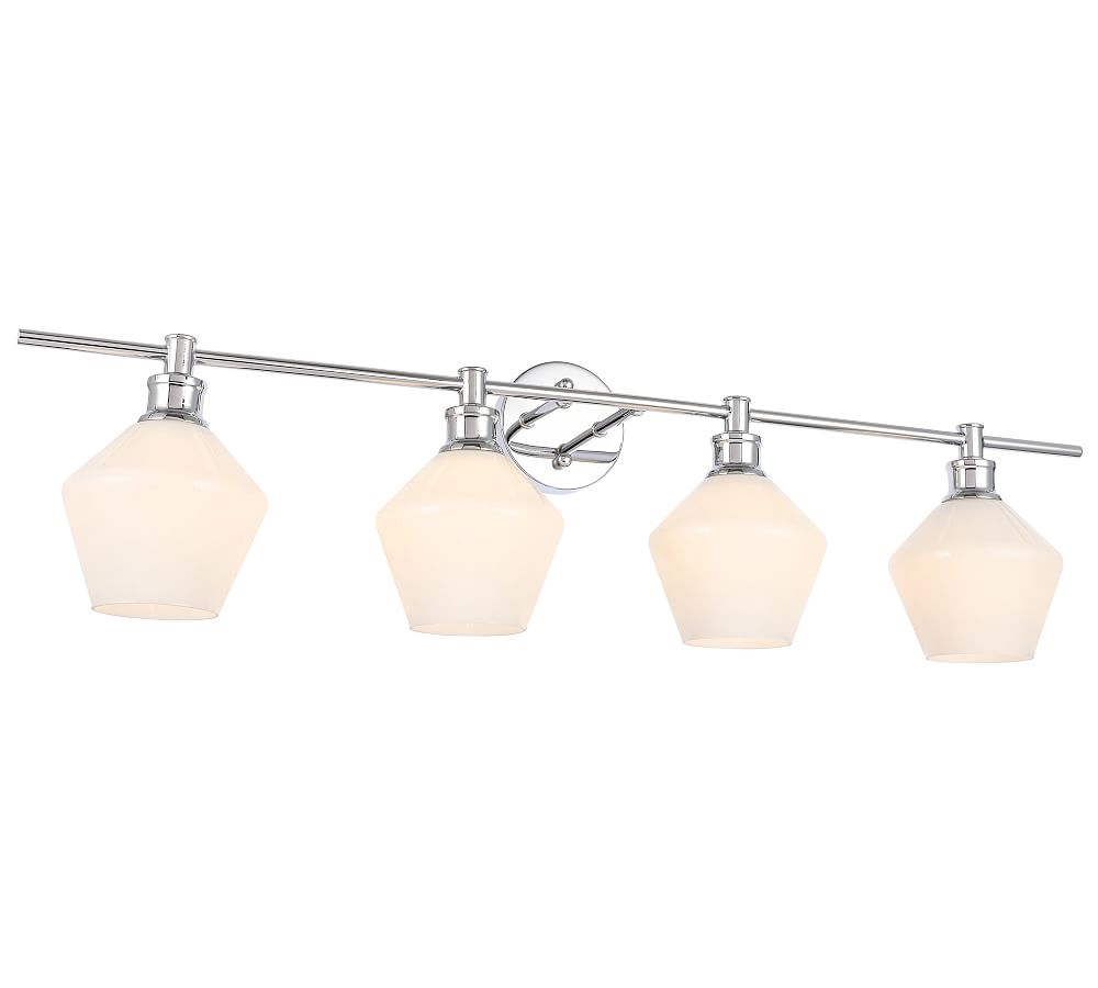 Tolari Quadruple Sconce, 37.6", Chrome and Frosted White Glass - Image 0