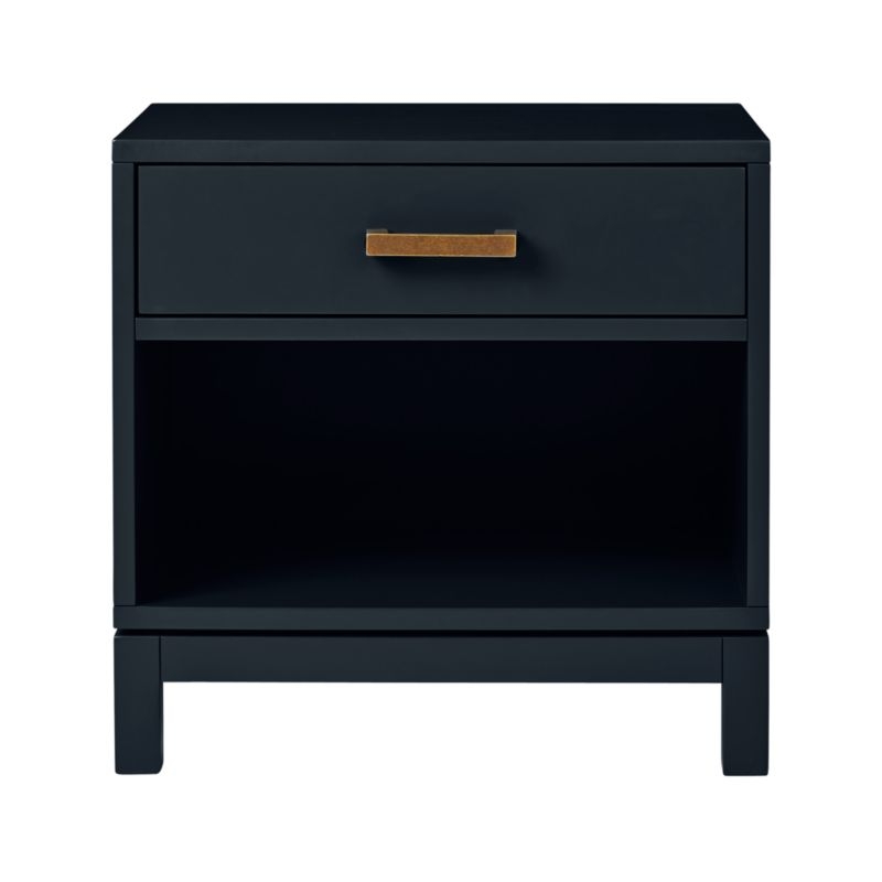 Parke Navy Blue Wood Kids Nightstand with Drawer - Image 3