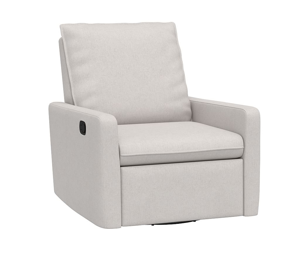 Paxton Manual Swivel Glider & Recliner, Brushed Chenille, Dove - Image 0