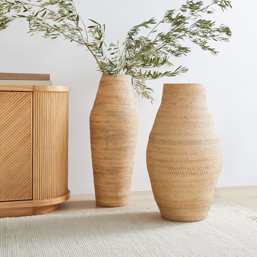 Modern Weave Floor Vases, Set of 2 - Image 0