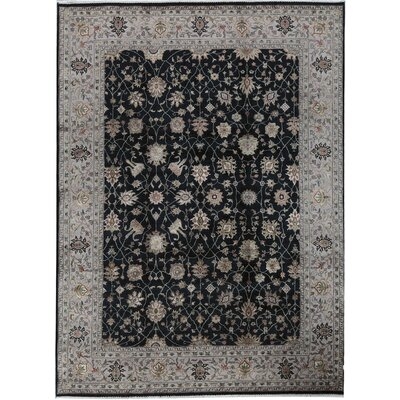 One-of-a-Kind Hand-Knotted Black/Beige 8'11" x 12'3" Area Rug - Image 0