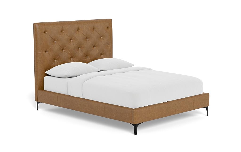 Lowen Leather Upholstered Bed with Tufting Option - Image 1