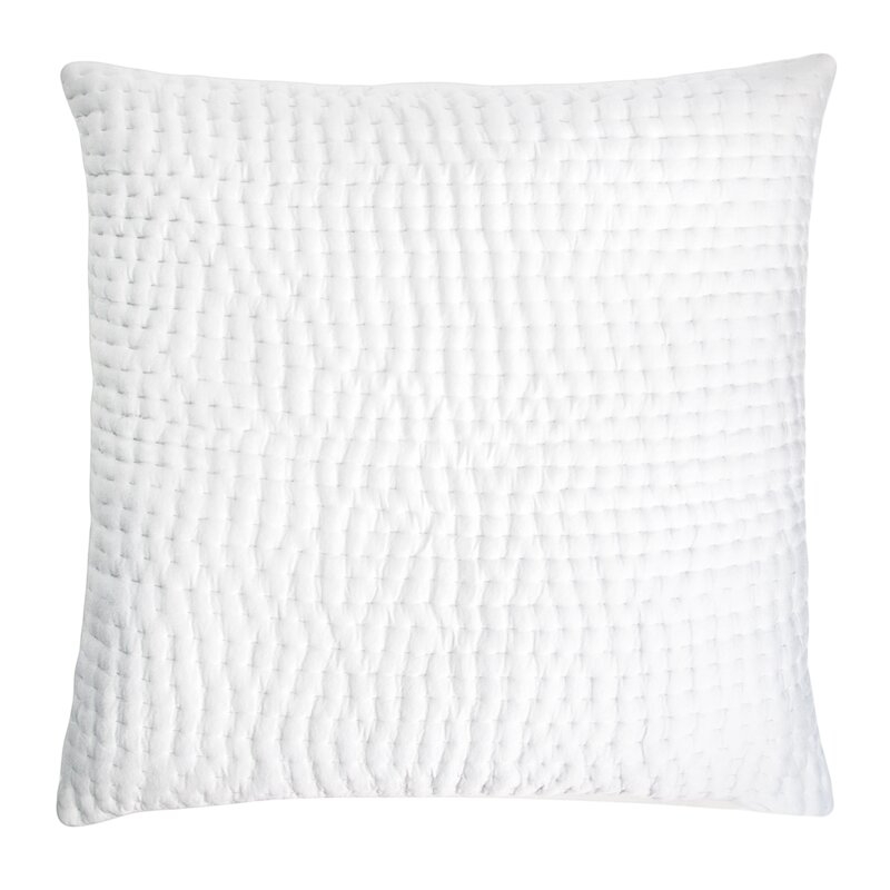Kevin O'Brien Studio Hand Stitched Square Pillow Cover Color: White - Image 0
