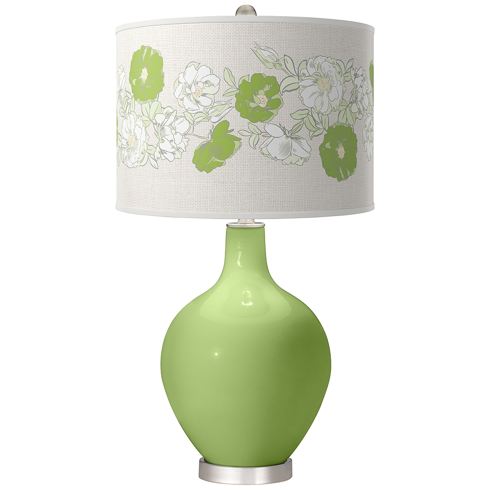 Color Plus Ovo 28 1/2" Rose Bouquet Shade Lime Rickey Green Table Lamp - Image 0