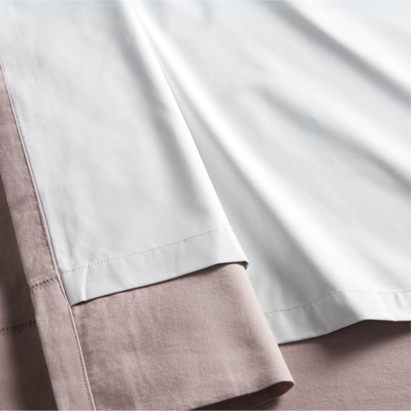 Rosy Lilac Embroidered Stitch Organic Cotton Blackout Curtain Panel 44"x63" - Image 4