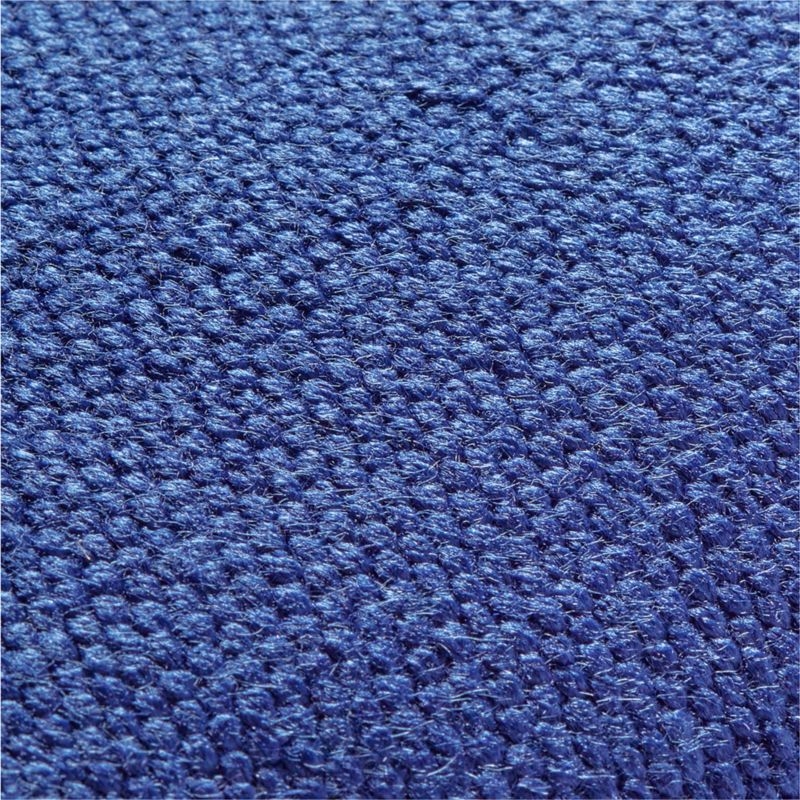 20" Flat-Weave Cobalt Blue Outdoor Pillow - Image 1