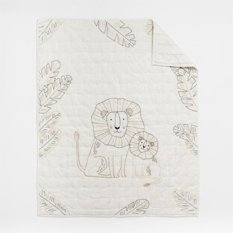 Jungle Lion Organic Cotton Baby Crib Quilt - Image 2