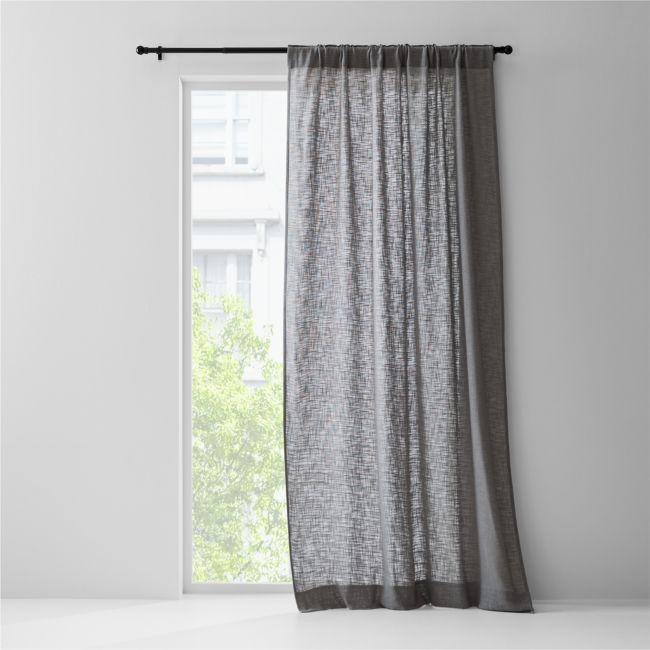 Lindstrom Pebble Grey Organic Cotton Sheer Window Curtain Panel 52"x96" - Image 0