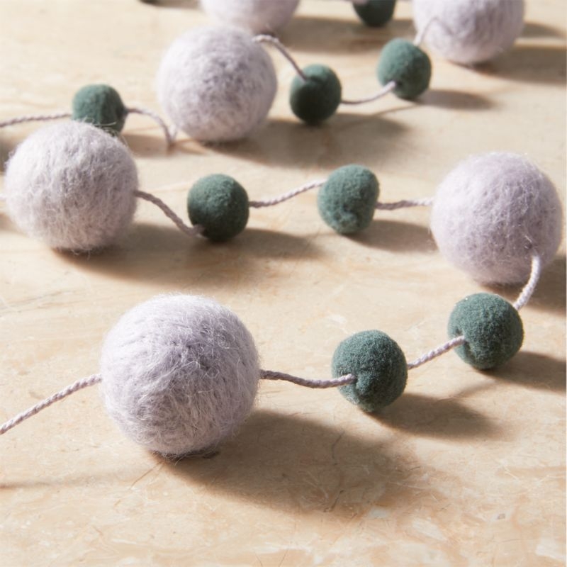 Felt Lilac and Teal Garland 108" - Image 1