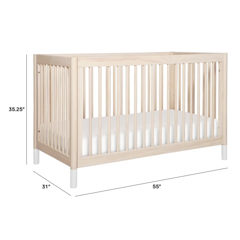 Babyletto Gelato White & Washed Natural Wood 4-in-1 Convertible Baby Crib with Toddler Bed Conversion Kit - Image 8