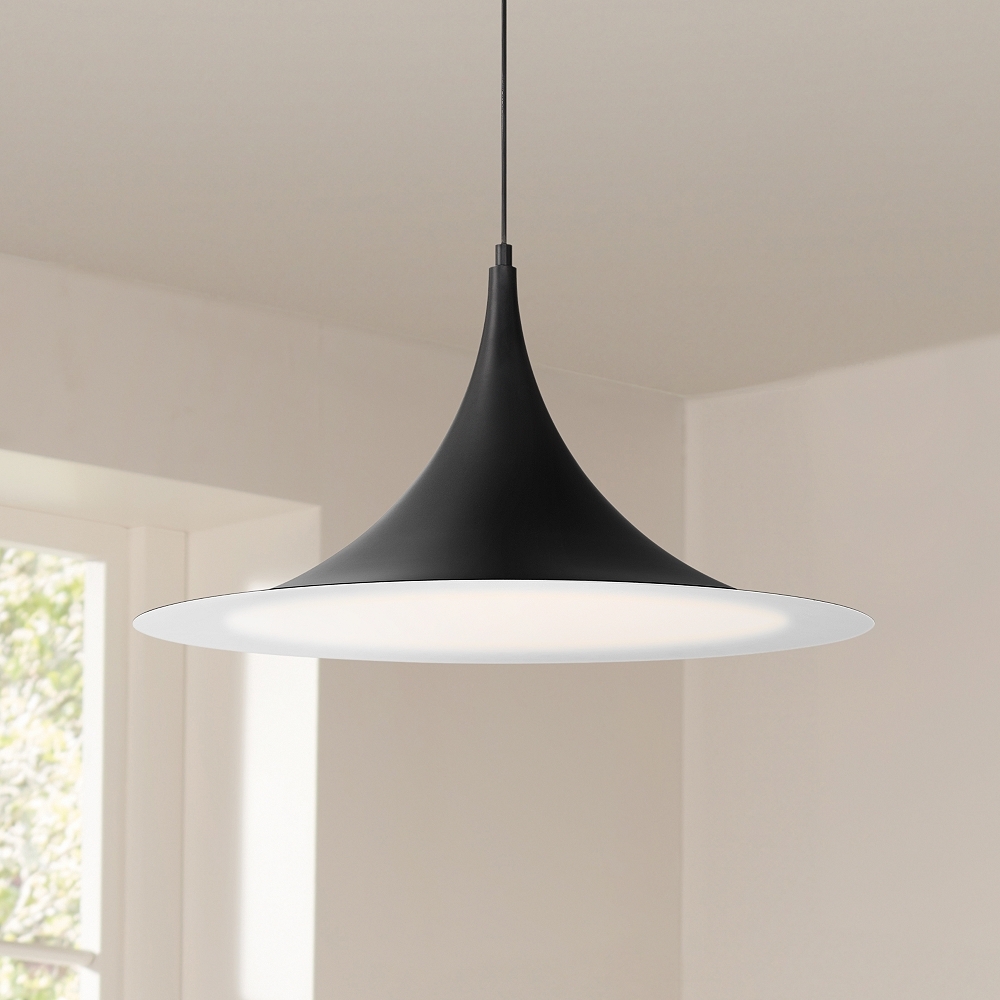 Possini Euro Havilund 30" Wide Matte Black Pendant Light - Image 0