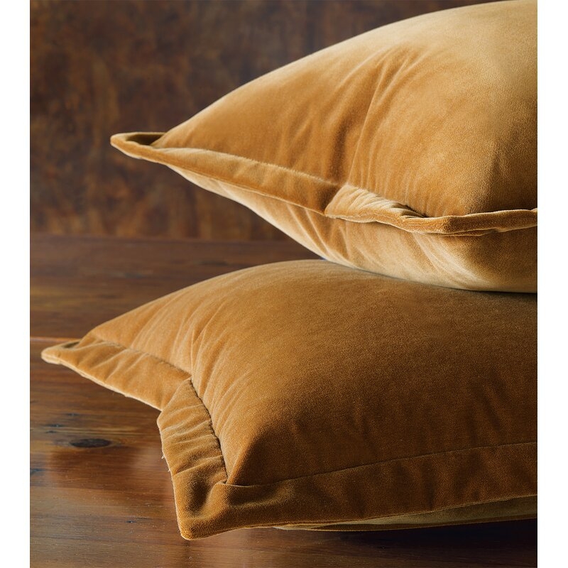 Jackson Solid Velvet Rectangular Pillow Cover & Insert, Rust, 26" x 15" - Image 1