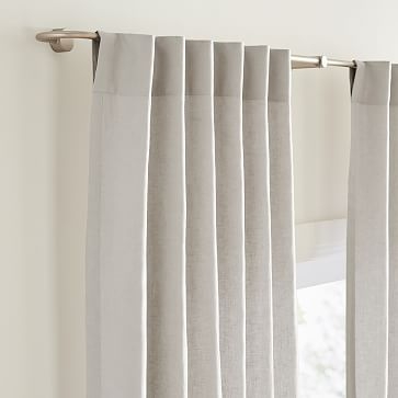 European Flax Linen Curtain, 48"x84", Pearl Gray - Image 2