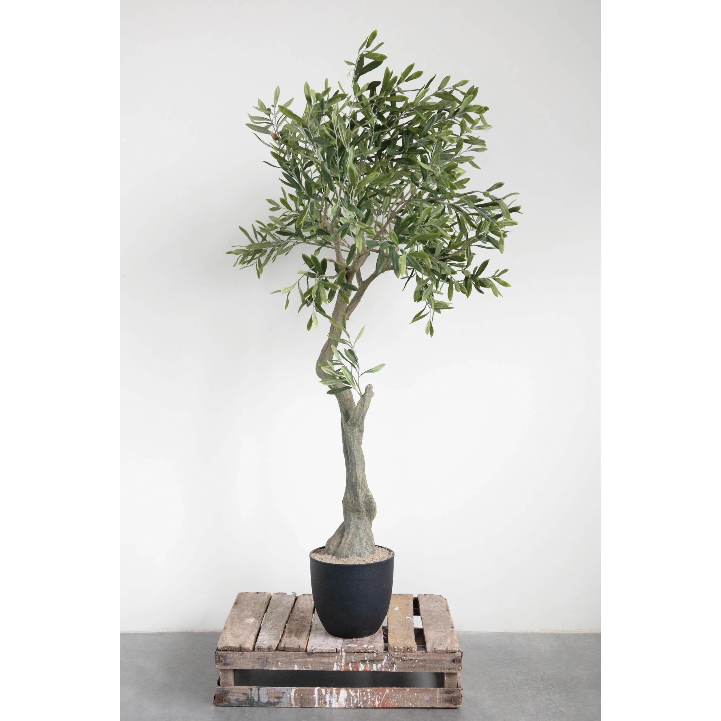 60-1/4"H Faux Olive Tree in Pot - Image 1