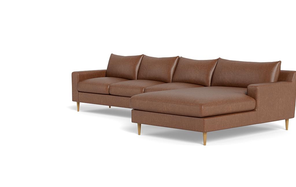 Sloan Leather 4-Seat Right Chaise Sectional - Image 2