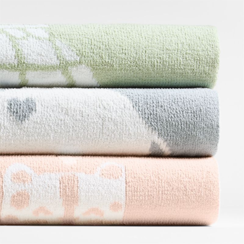 Reversible Sleepy Baby Blue Elephant Chenille Baby Stroller Blanket - Image 2