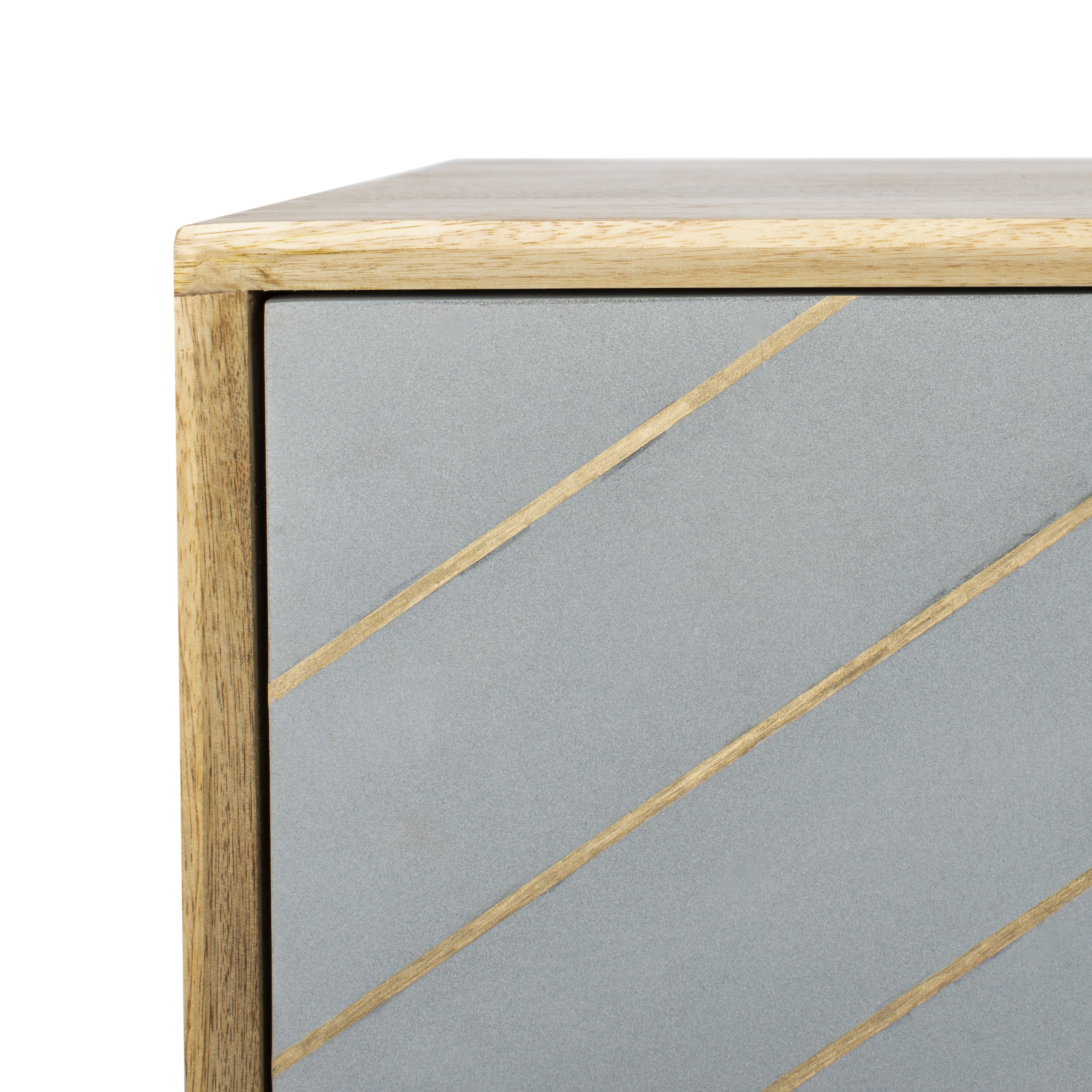Titan Inlayed Cement Sideboard - Natural Mango/Brass/Cement - Safavieh - Image 6