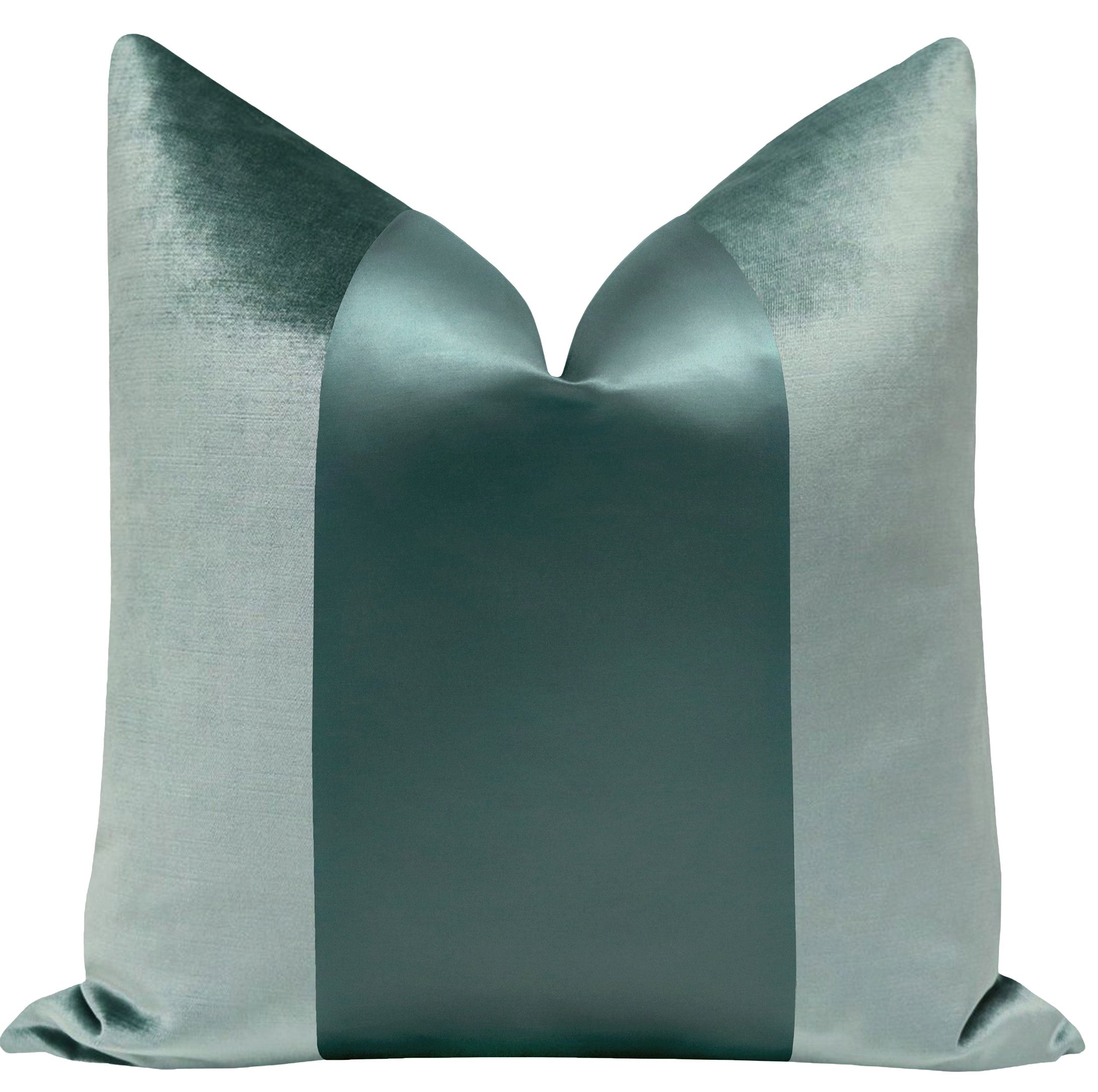 PANEL MONOCHROMATIC :: FAUX SILK VELVET // TURKISH BLUE - 20" X 30" QUEEN SHAM - Image 0