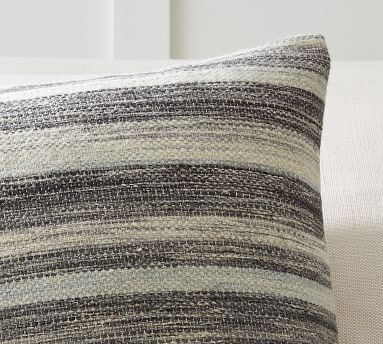 Kaye Textured Striped Pillow Cover, 20 x 20", Charcoal - Image 2
