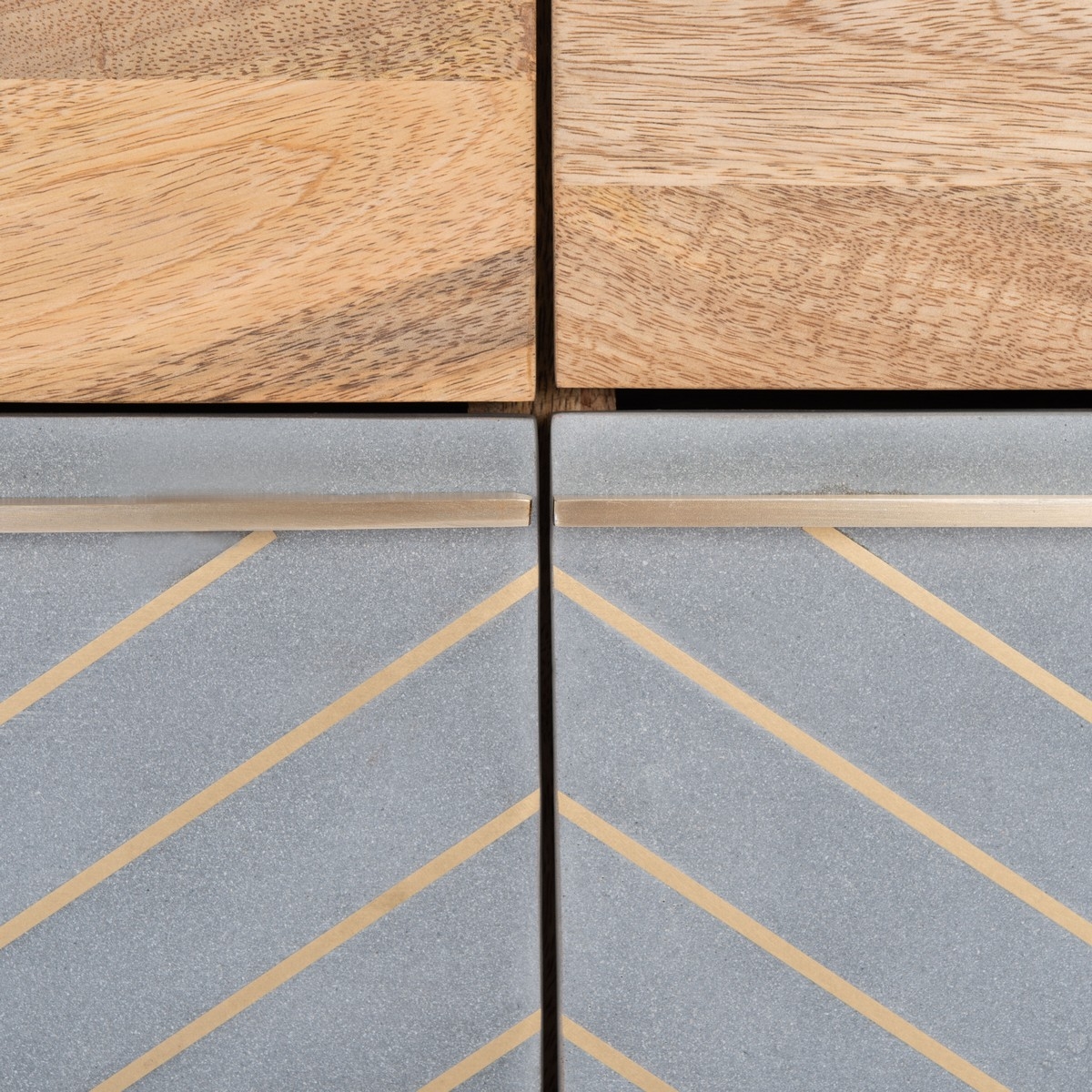 Leni 6 Drawer Cement Dresser - Natural/Cement/Brass - Image 5