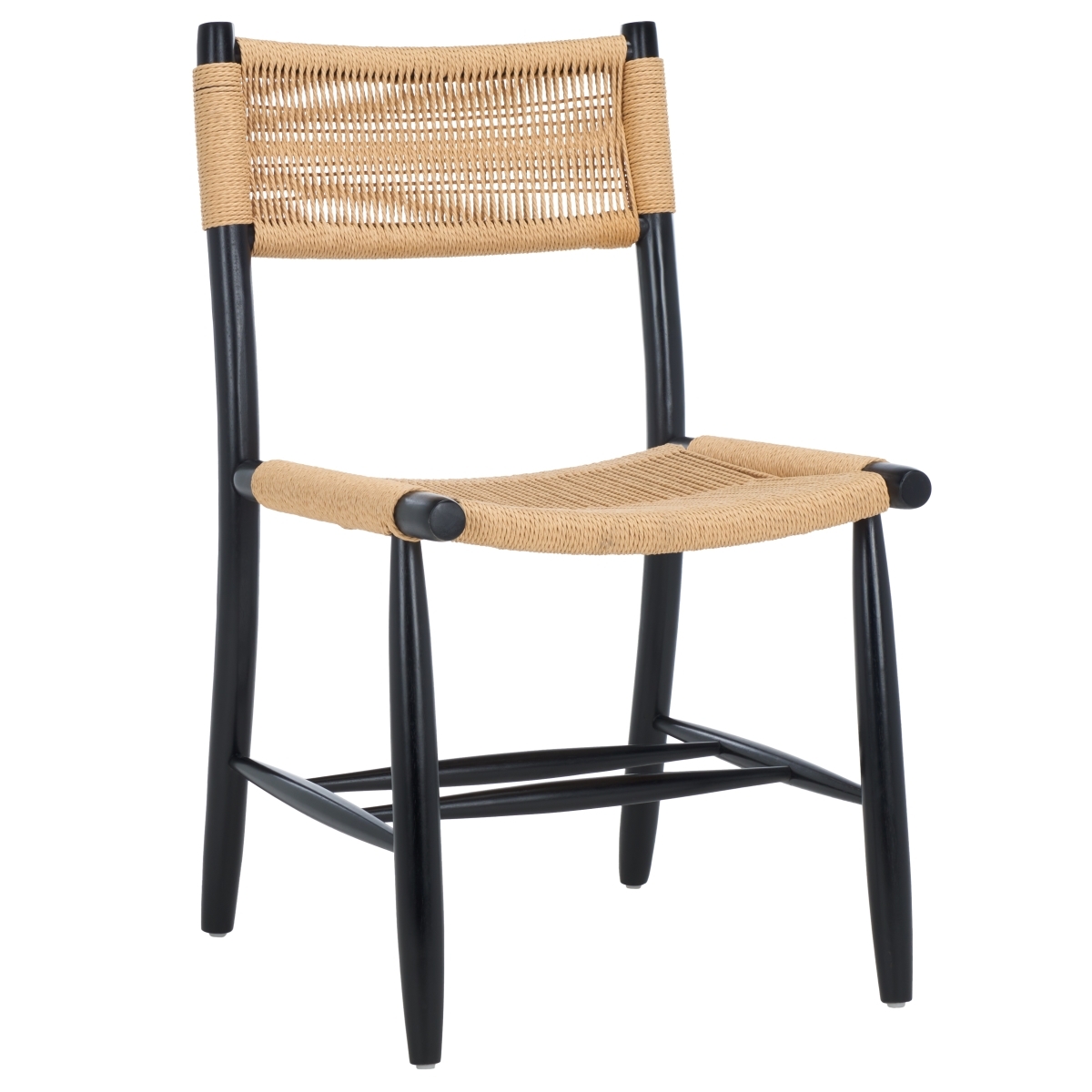 Masha Rope Dining Chair - Natural / Black - Safavieh - Image 6