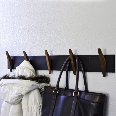 Jee Solid Wood 5 - Hook Wall Mounted Coat Rack in Walnut - Image 0