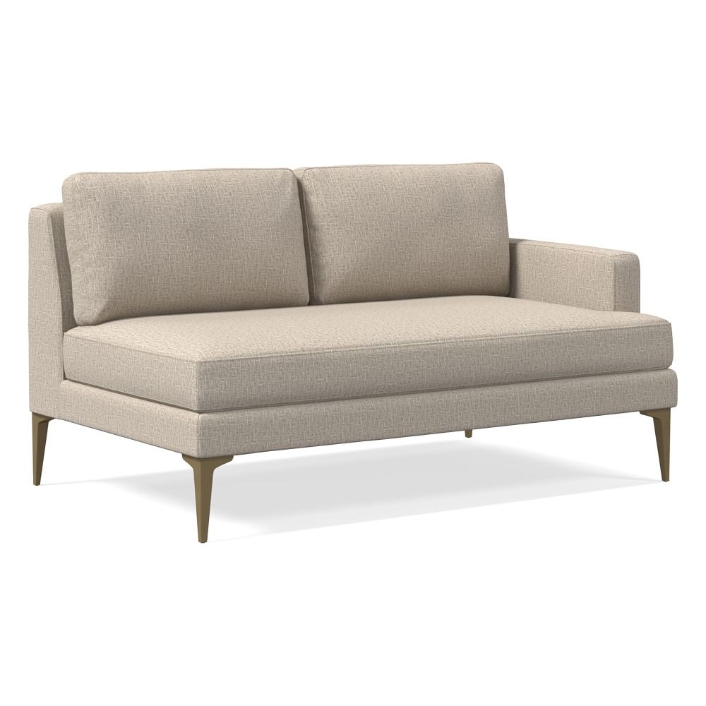 Andes Petite Right Arm 2 Seater Sofa, Poly, Deco Weave, Clay, Blackened Brass - Image 0