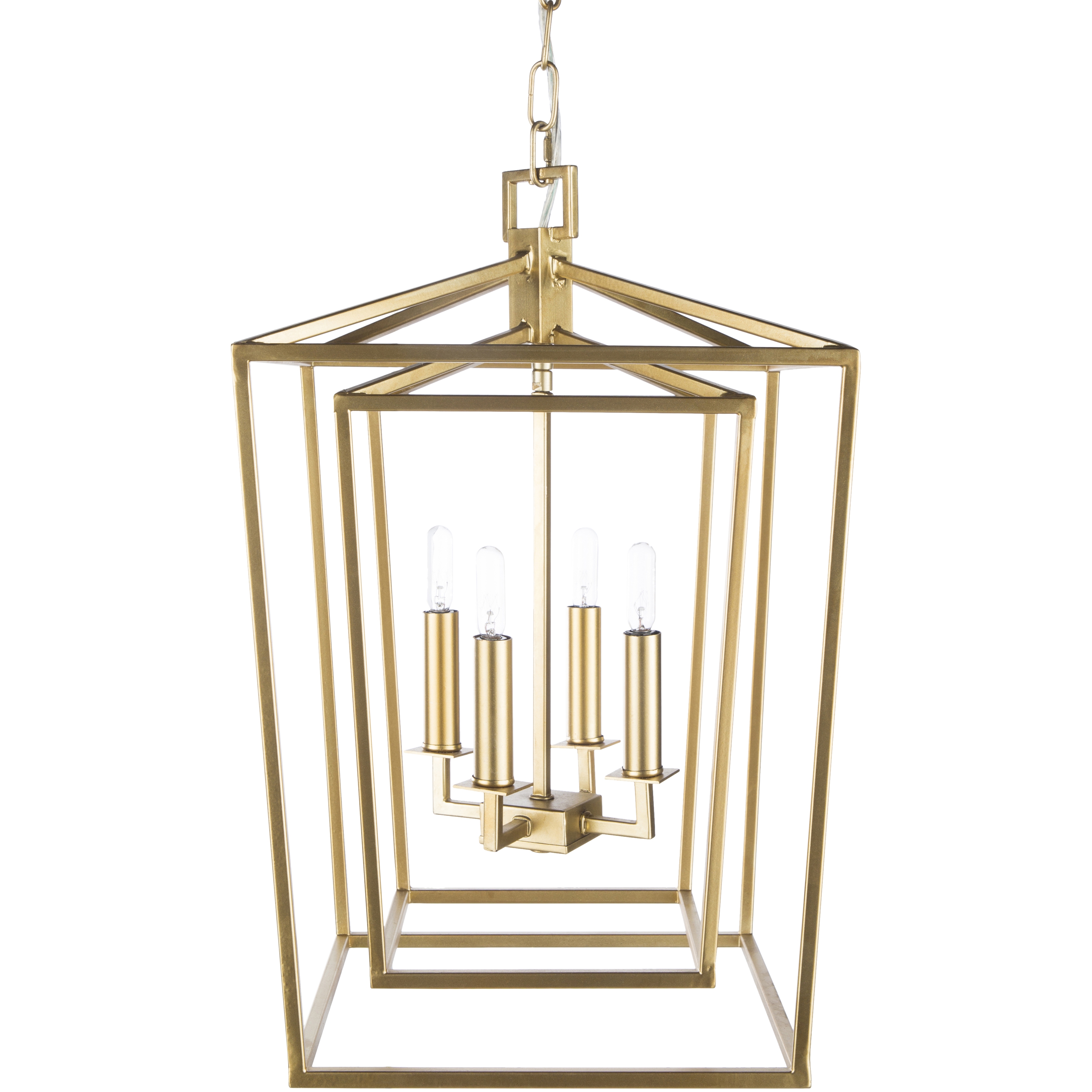 Bellair Lantern Ceiling Light Fixture, Gold - Image 0