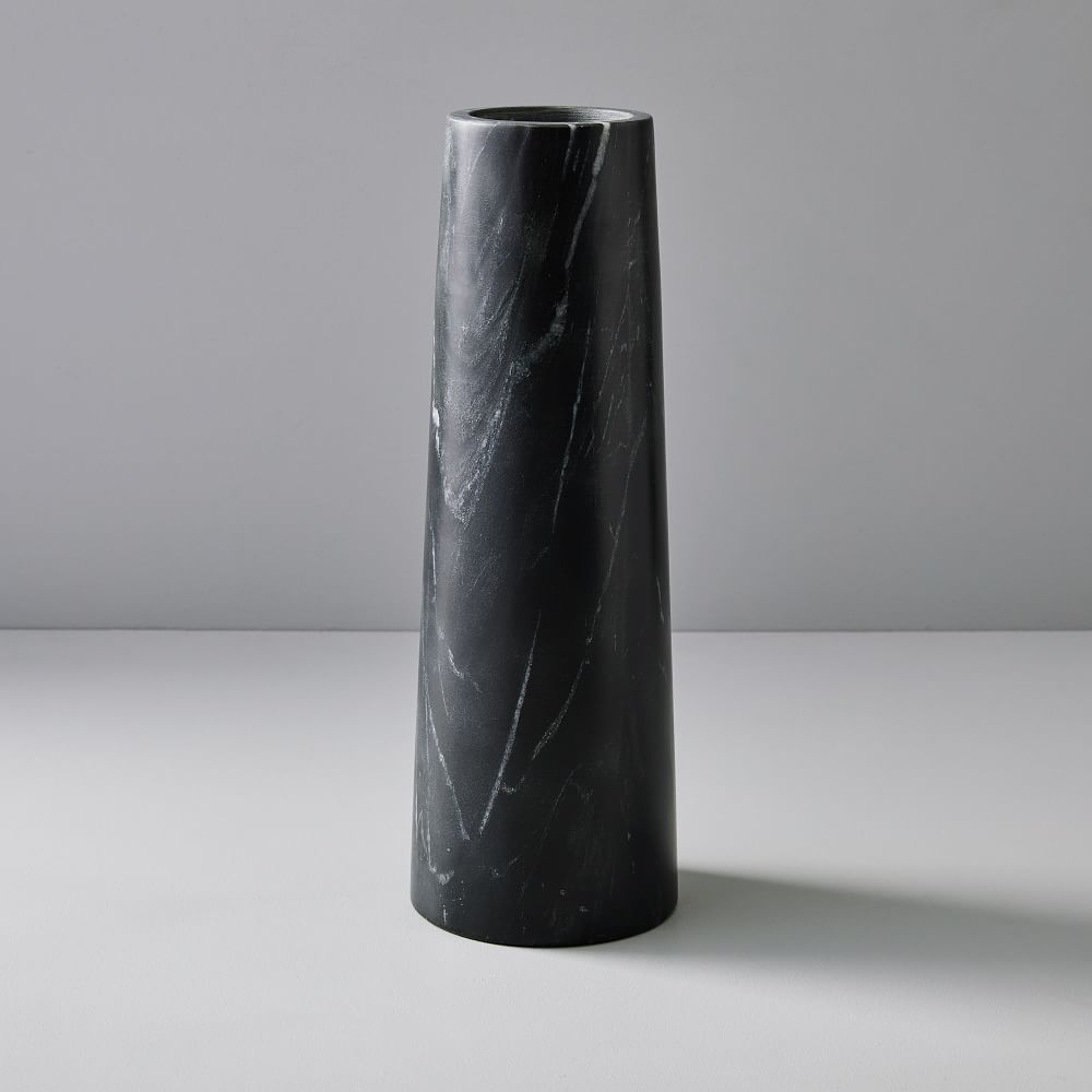 Pure Foundation Marble Vase, Black, Large - Image 0