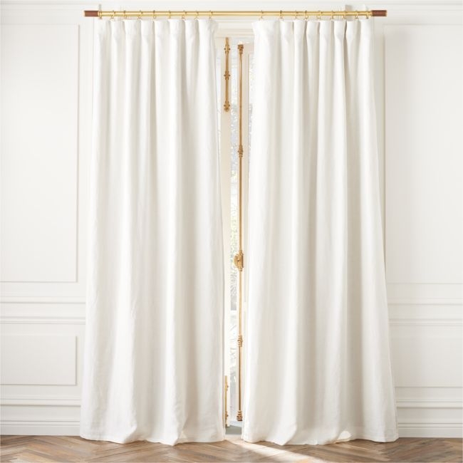EUROPEAN FLAX™-Certified Linen Warm White Blackout Window Curtain Panel 48"x84'' - Image 0