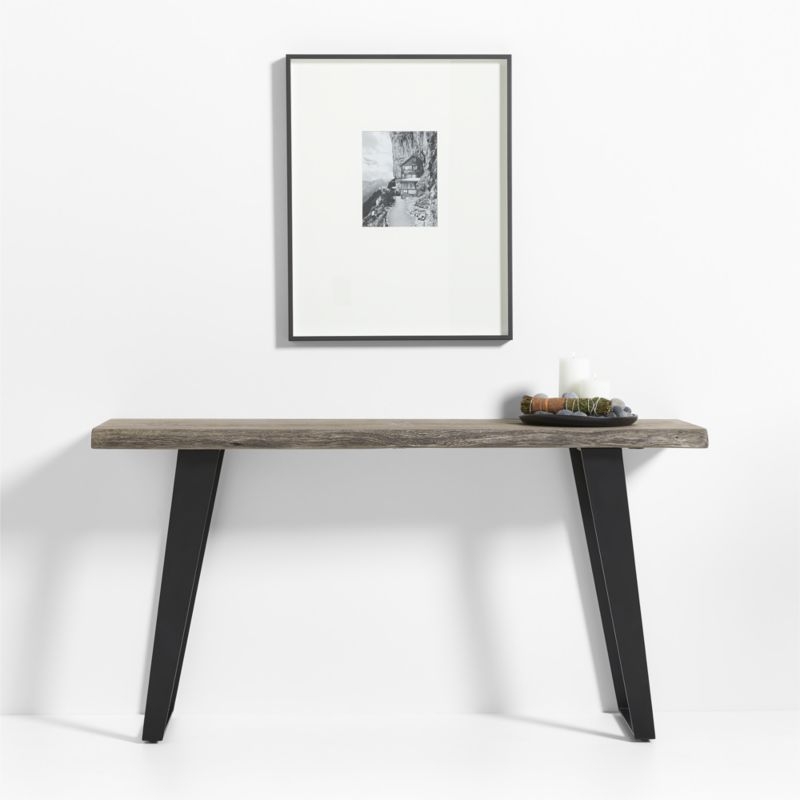 Brushed Black Metal Picture Frame with White Mat 8x10 - Image 1