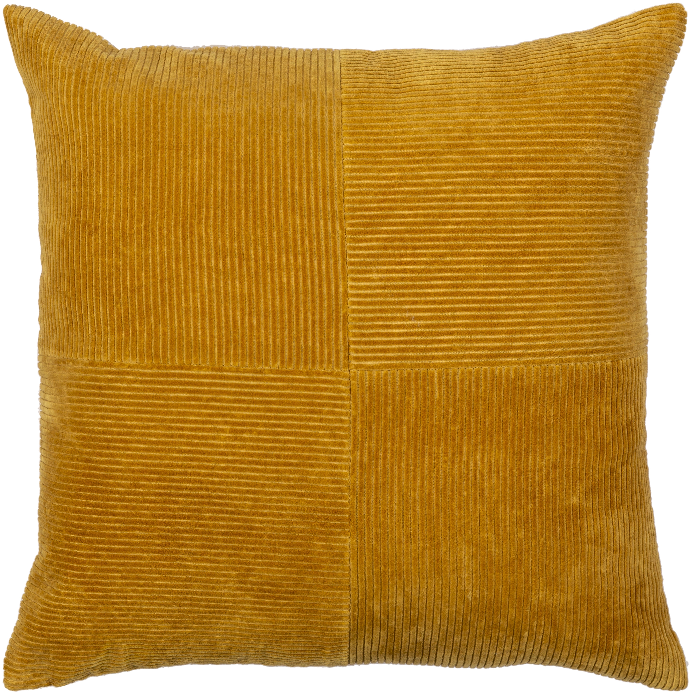Corduroy Quarters Throw Pillow, 22" x 22", with poly insert - Image 0