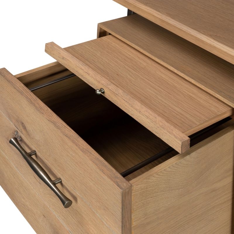 Sedgwick Solid Oak Wood Desk with Storage - Image 5