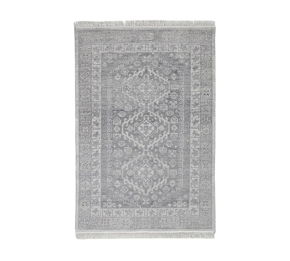 Jan Hand-Knotted Wool Rug, 5 x 8', Gray - Image 0