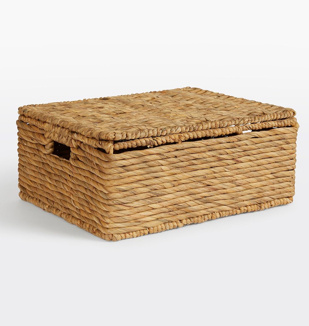 Stafford Woven Rectangle Basket, 15" x 8" x 20", Natural - Image 0