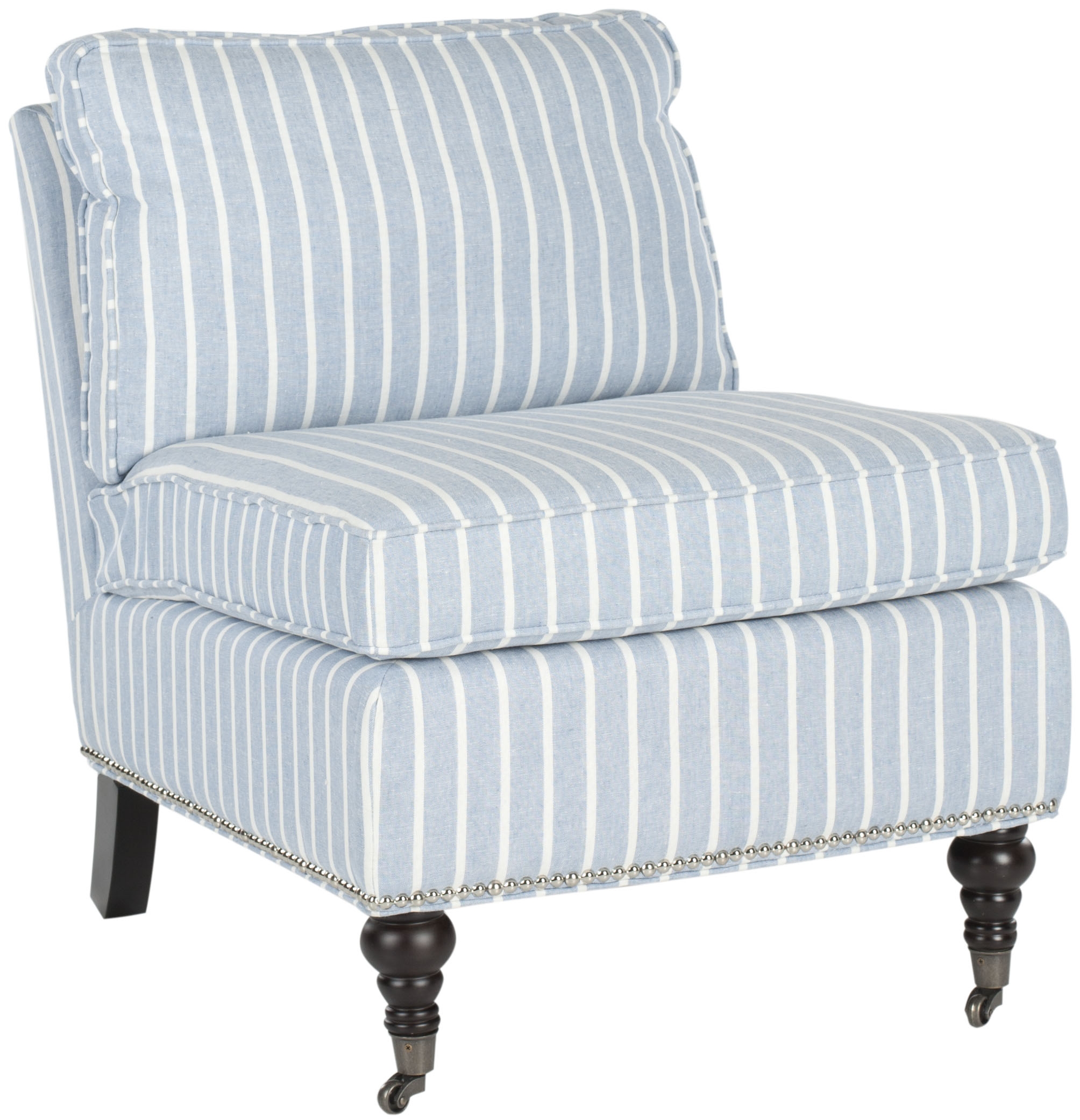Randy Slipper Chair - Blue/White/Espresso - Arlo Home - Image 1