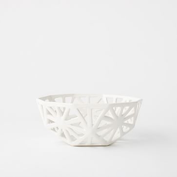 Geodesic Fruit Bowl, Ivory - Image 0