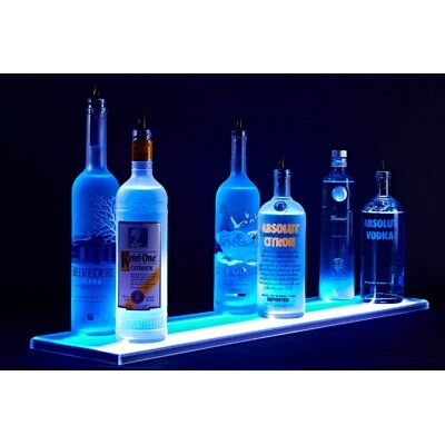 5' Double Wide LED Liquor Shelf With Wall Mount Kit - Image 0