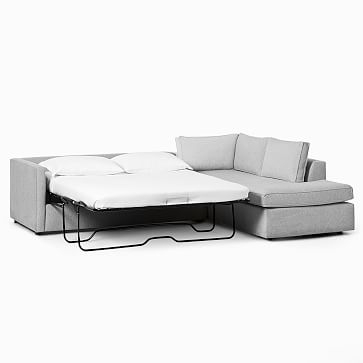 Harris Sleeper Left Arm 2-Piece Terminal Chaise Sectional, Performance Velvet, Corn Flower, Concealed Support - Image 5