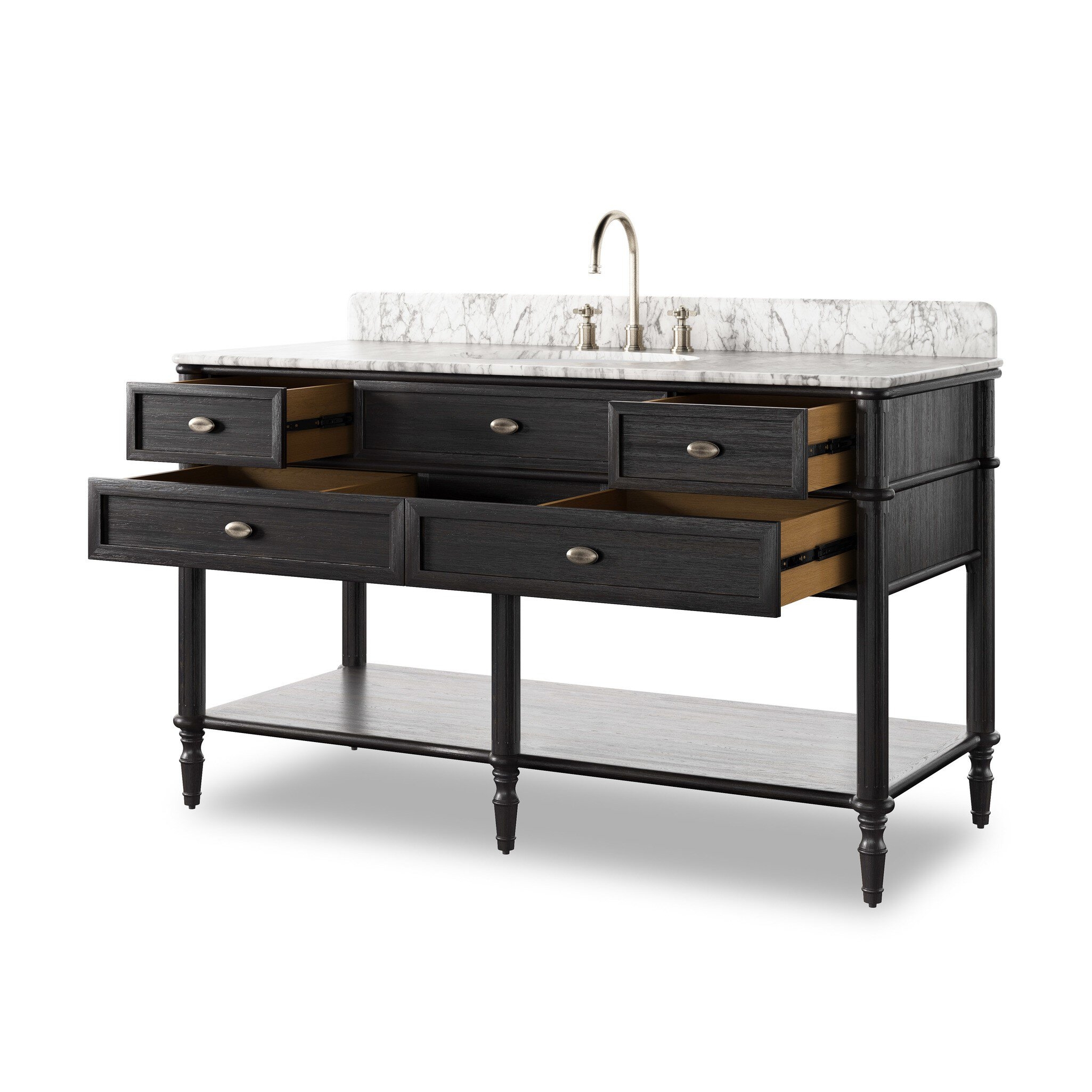 Toulouse Single Wide Vanity - Satin Black Veneer - Image 17