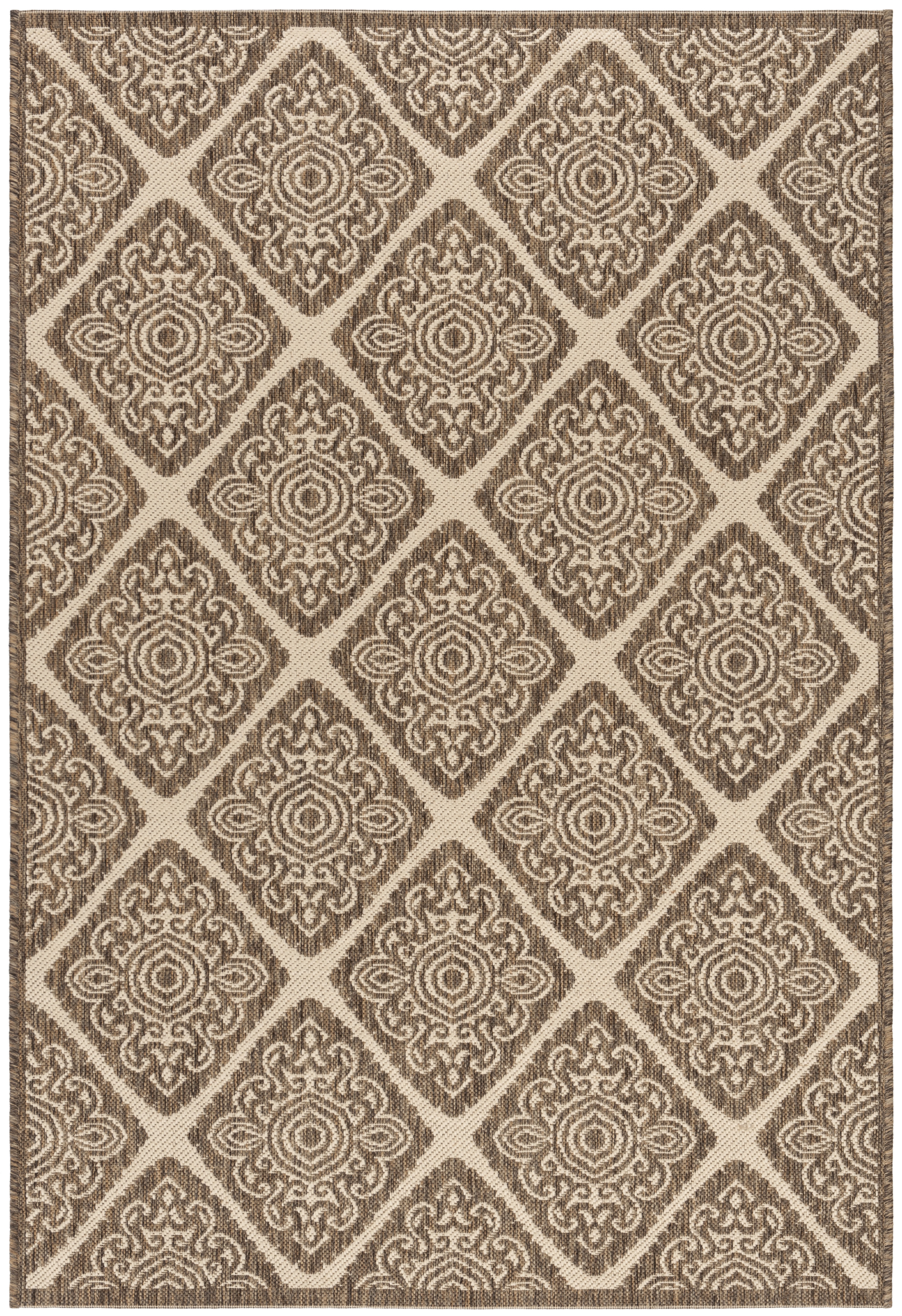 Arlo Home Indoor/Outdoor Woven Area Rug, LND132C, Cream/Beige,  4' X 6' - Image 0
