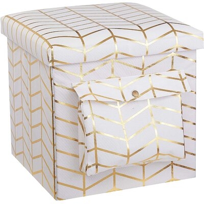 Chalfant 15" Square Geometric Storage Ottoman - Image 0