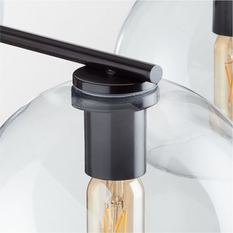 Arren Black Chandelier Light with Round Clear Glass Shades 37.5" - Image 2