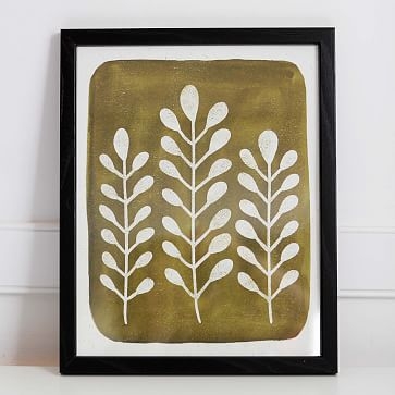 Pauline Stanley Studio Wall Art, Mod Ferns, Black Wood Frame, Earthy Vintage Colorway - Image 1