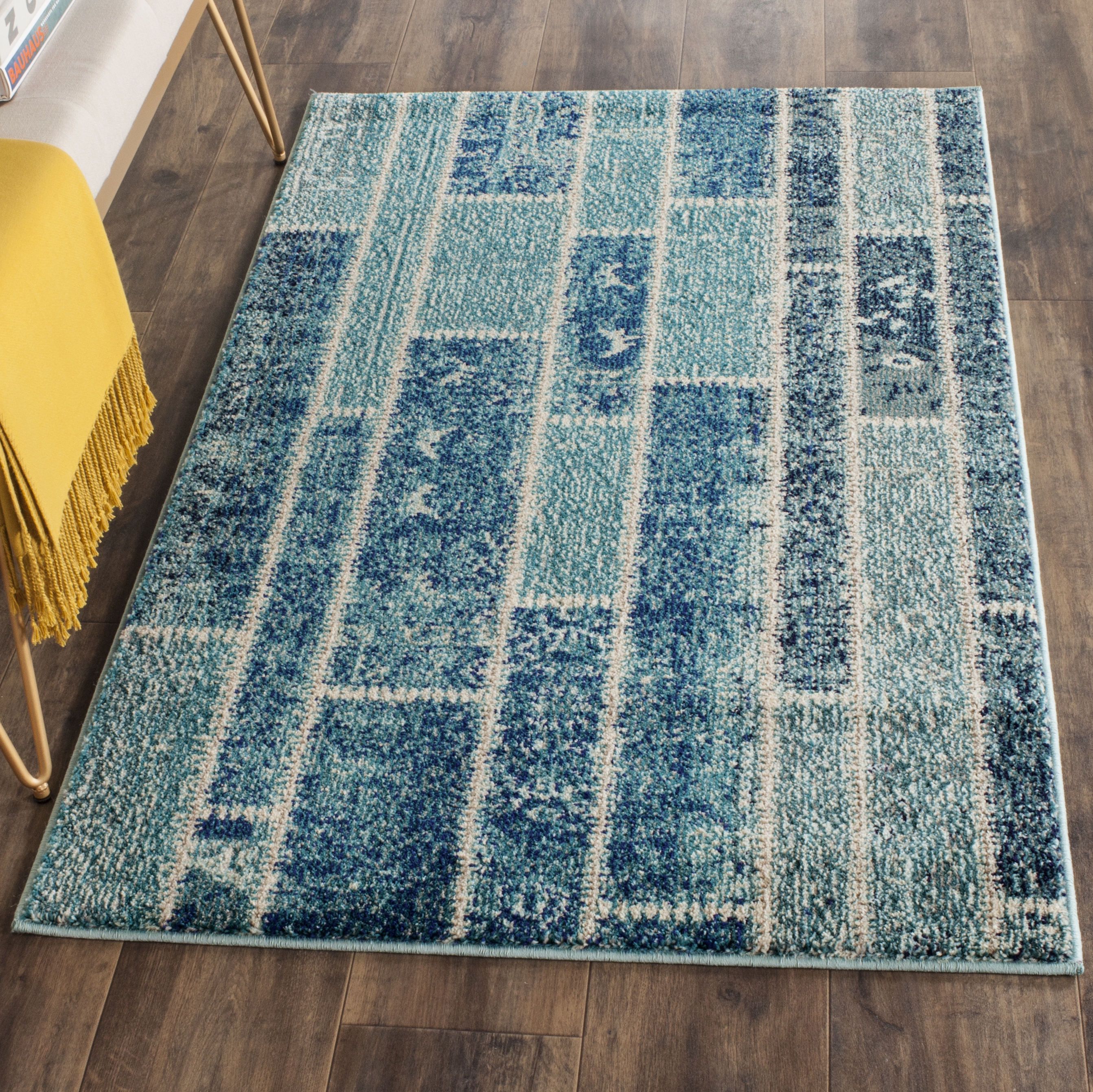 Arlo Home Woven Area Rug, MNC216J, Blue/Multi,  3' X 5' - Image 1